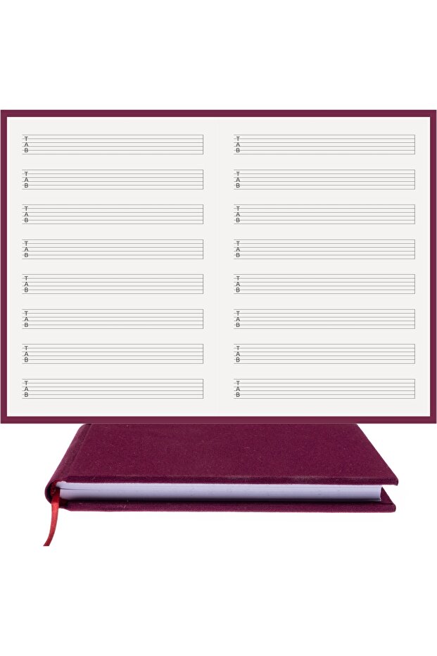 Guitar Notepad (RIGHT CUT STRIP WITH TAB KEY) 100% Handmade, Hand Stitching, Fabric Binding (A/5)