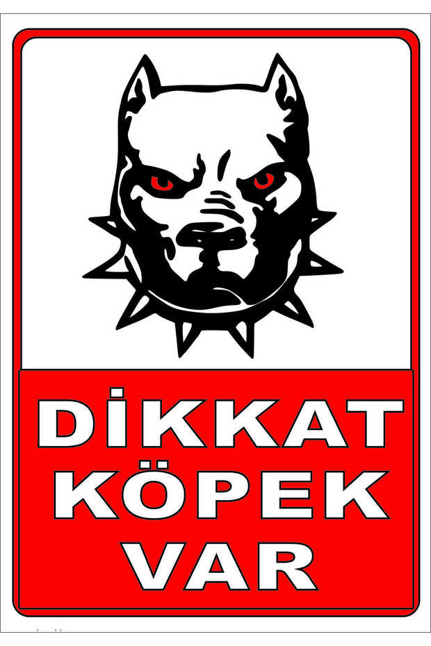 Caution Dog Present Sign 50X70 cm Sticker