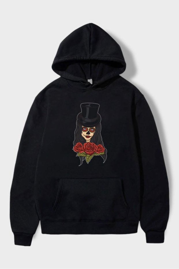 Roses Girls Sweat Sweathsirt 3 Thread Hoodie Gofeel