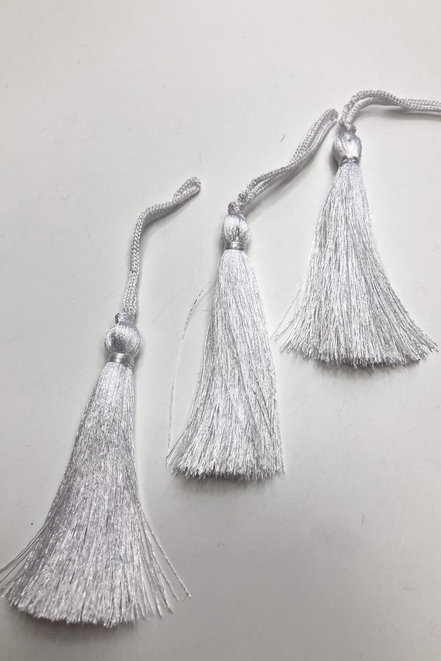 Decorative Ribbon White Color Single Tassel 10 Pieces 7 cm – Decorative Ribbon, Stylish Design, Women's Accessory