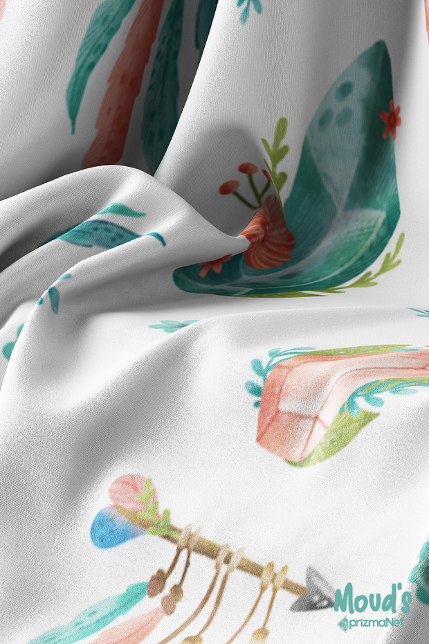 Turquoise Rose Bohemian Pattern Printed Suede Runner Tablecloth - 3