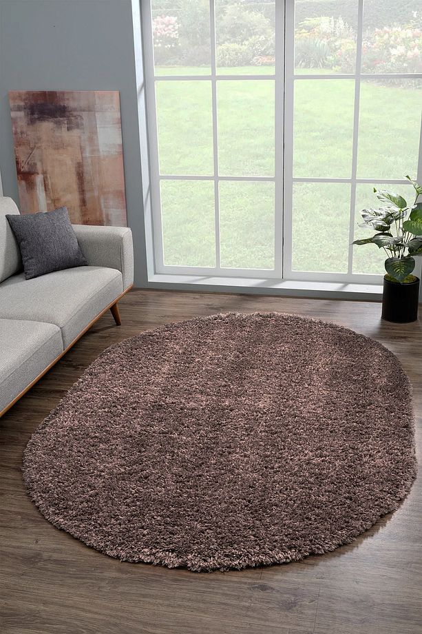 BeJ Yumuşak Post- Peluş Shaggy Modern Dokuma Halısı ( Oval Modeli) - 1