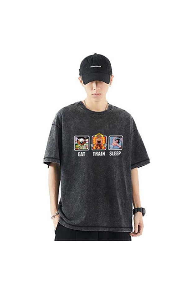 Washable Eat Train Sleep Unisex Vintage T-shirt