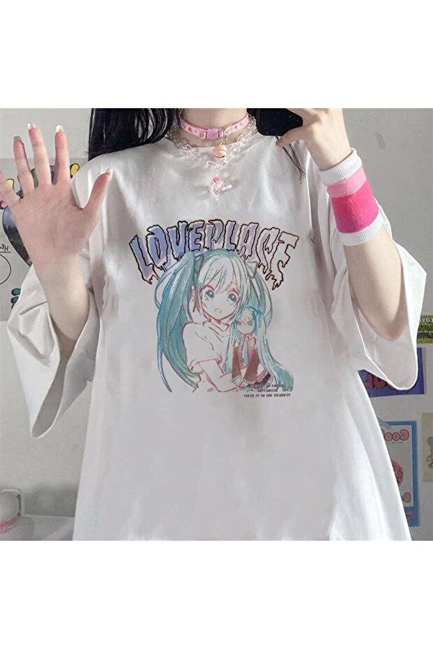 Love Place White Unisex Oversize T-shirt