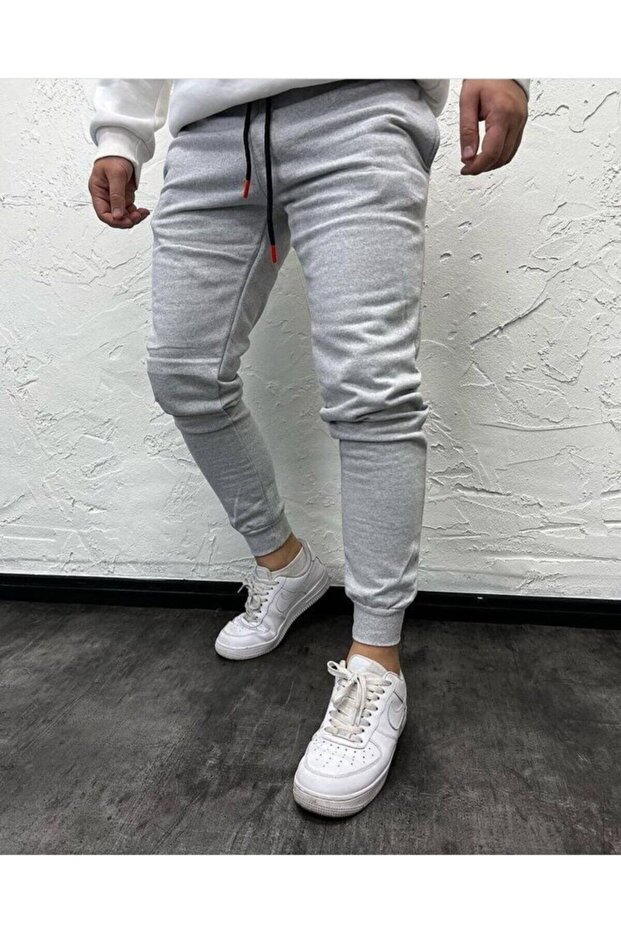 Unisex Gray Slim Fit Sweatpants