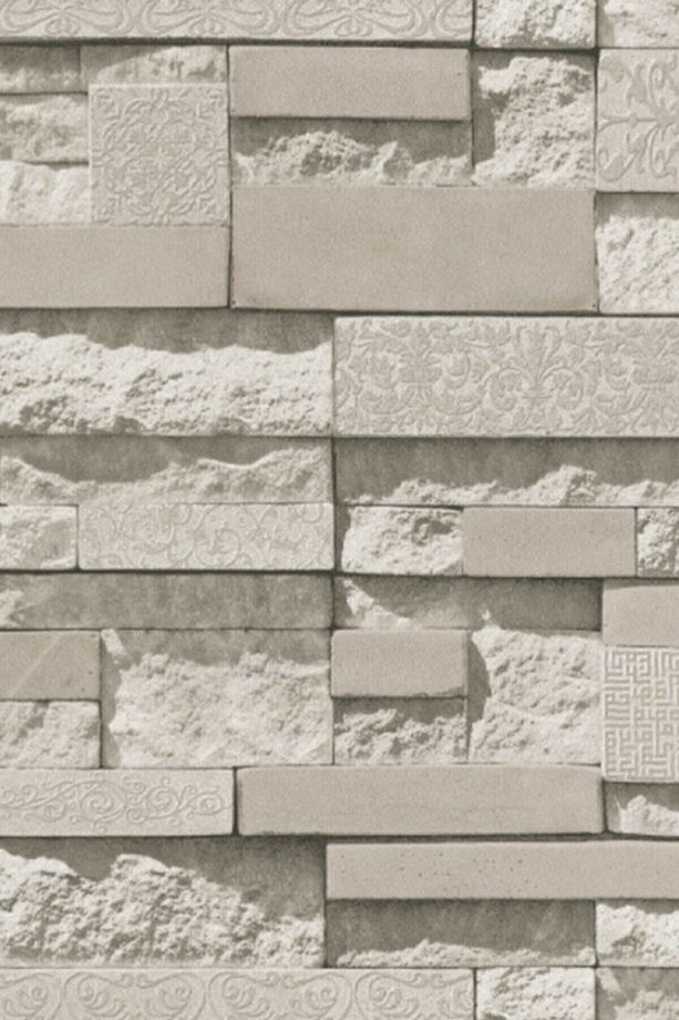 Taş Desen Duvar Kağıdı Krem (5 M²) 9250 - 1
