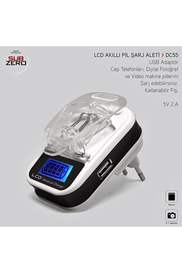 Subzero Lcdli Akıllı Pil Şarj Aleti - 3