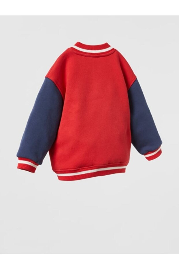 Unisex Red White Bomber College Jacket - 5