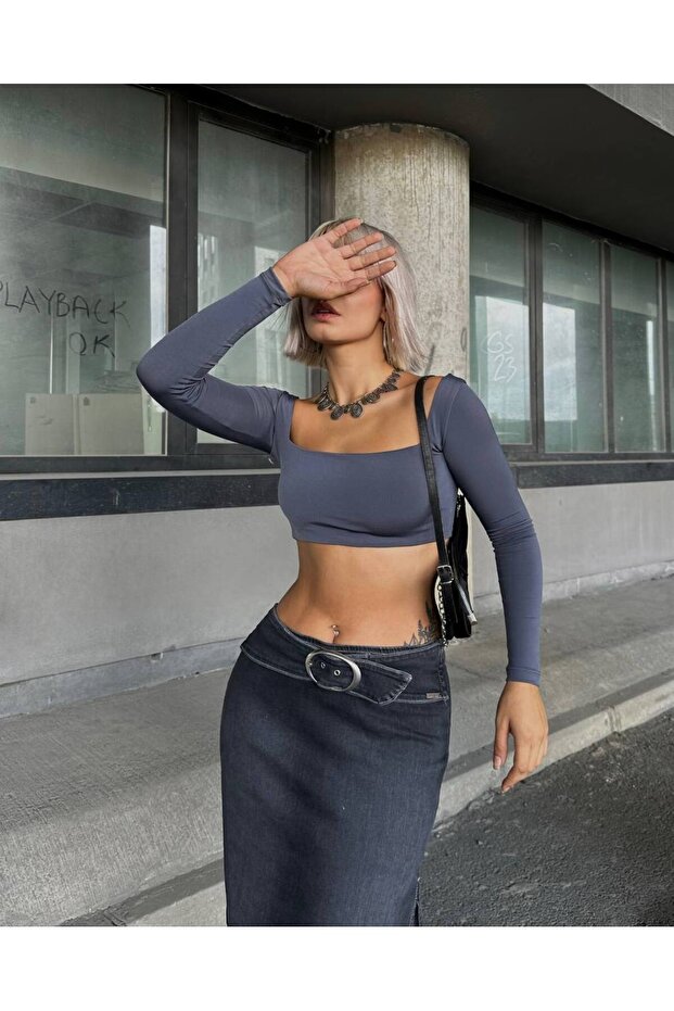 Croptop cu mânecă lungă Hazel - 1