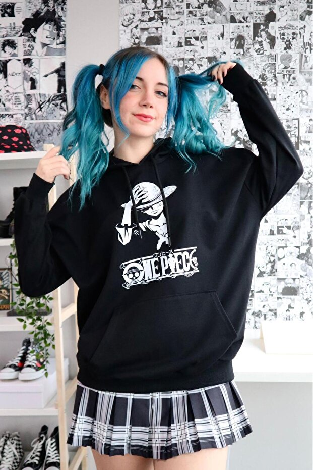 One Piece Silhouette Sweat Sweathsirt 3 Thread Raster Streetwear Hoodie Gofeel