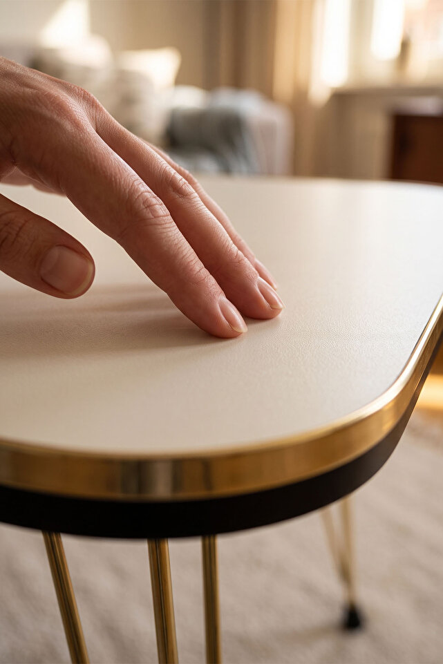 Salontafel kr twin goud crème draadpoten