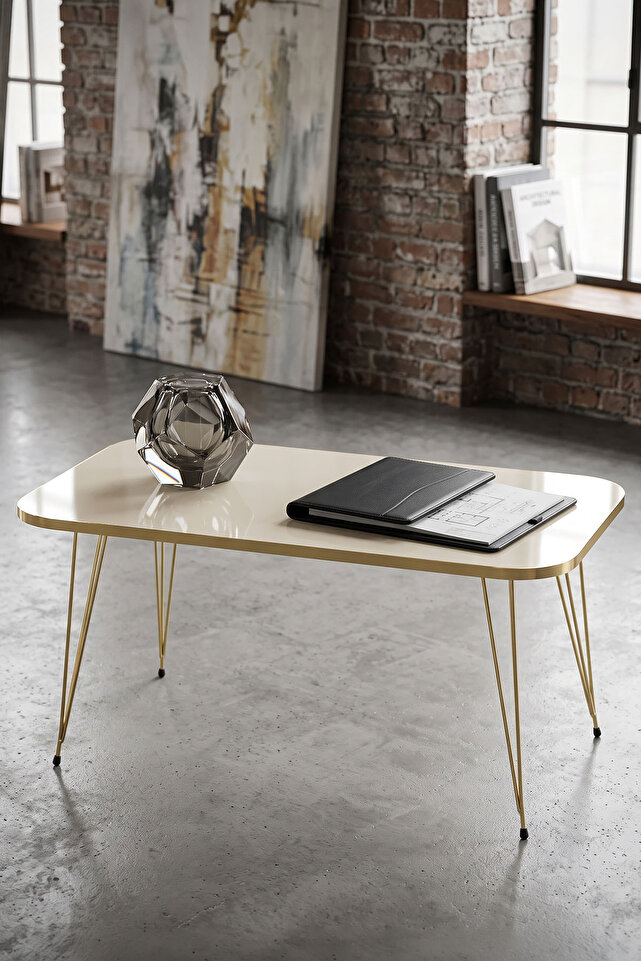 Salontafel kr goud crème draad