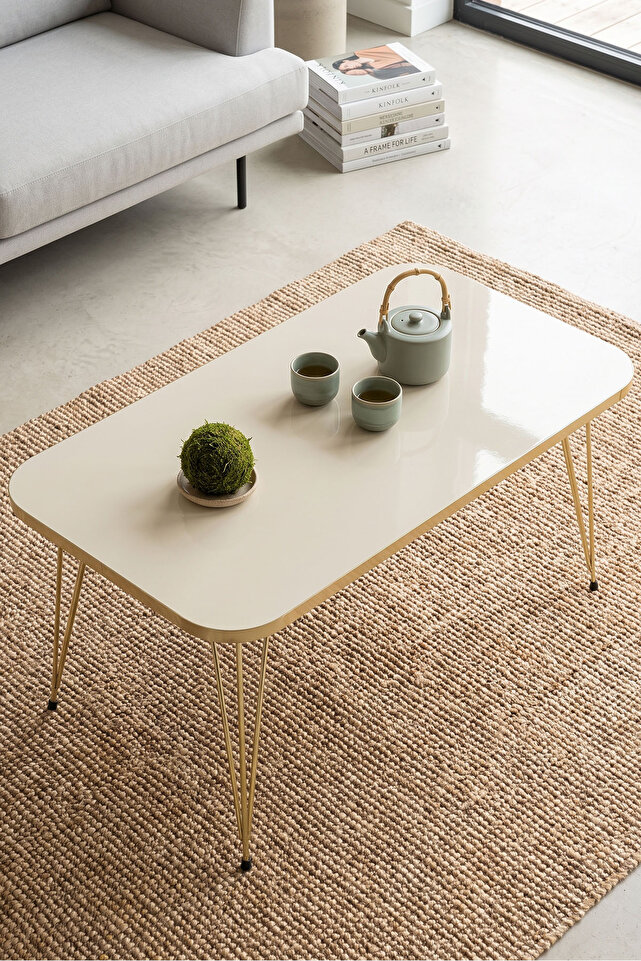 Salontafel kr goud crème draad