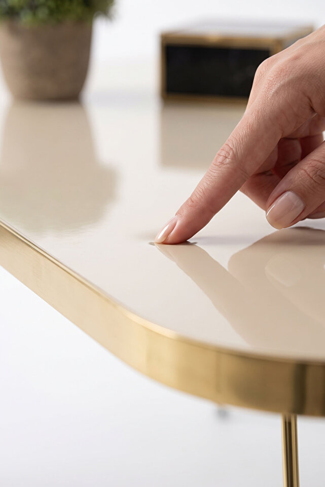 Salontafel kr goud crème draad