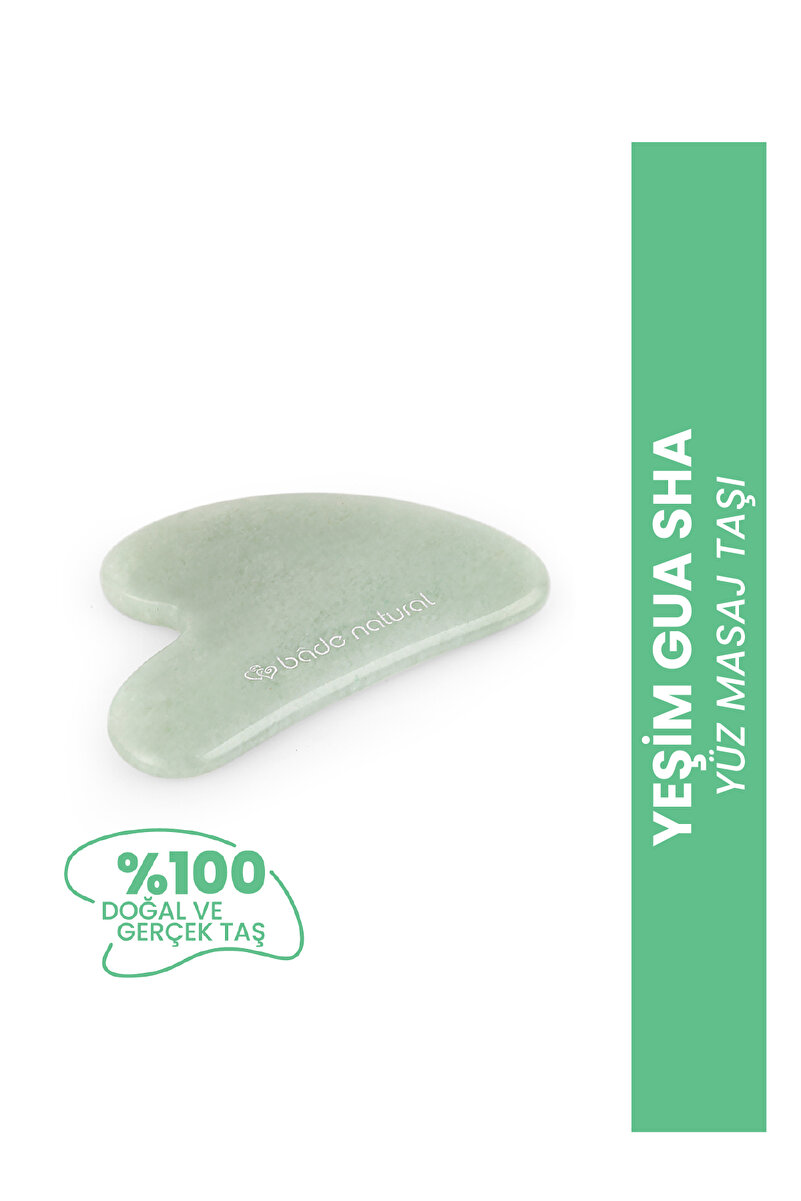 Bade Natural Yeşim Gua Sha %100 Doğal Ve Gerçek Yüz Masaj Taşı