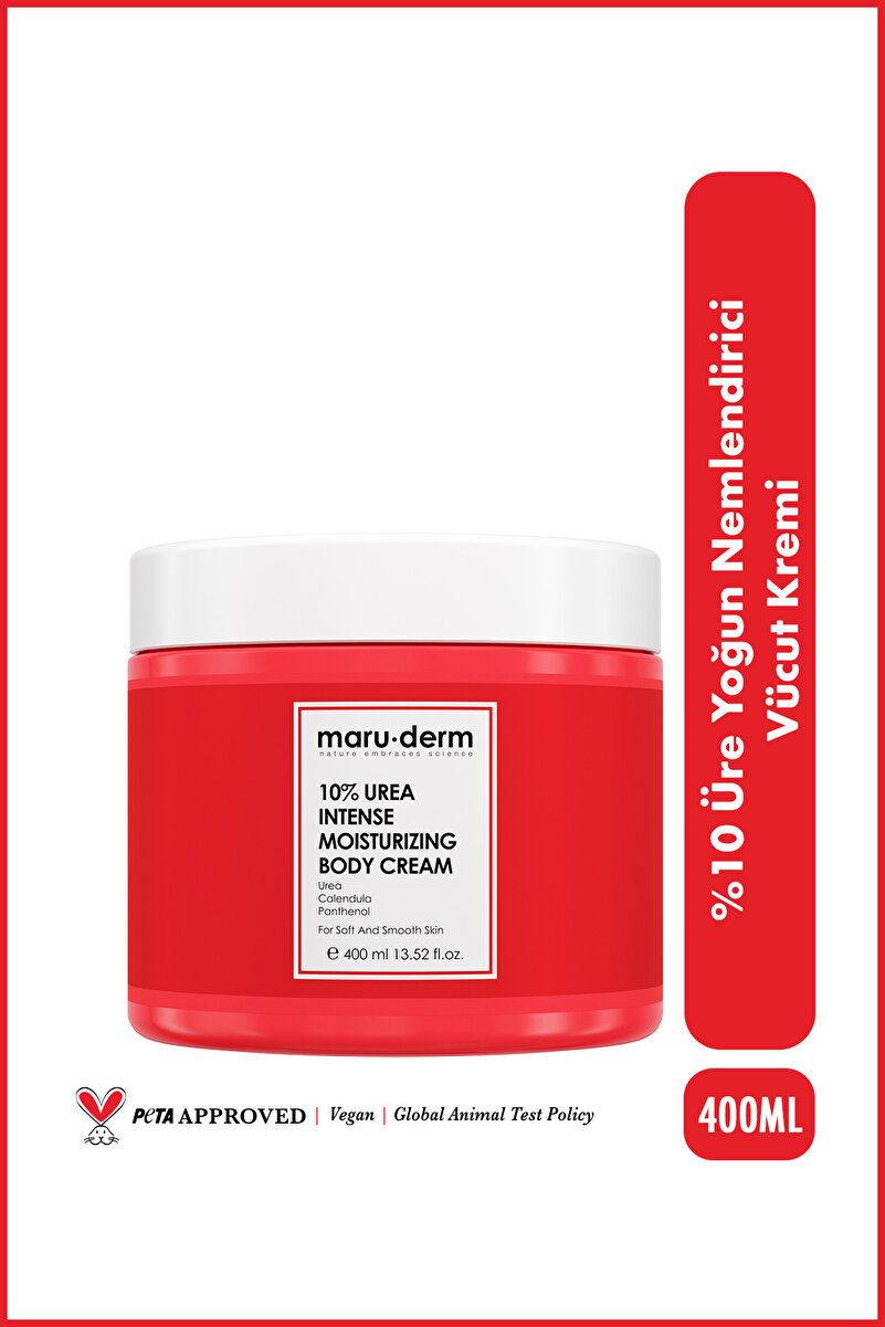 Maru.Derm Vücut Kremi | %10 Urea (ÜRE) Yoğun Nemlendirici Vücut Kremi 400 ml