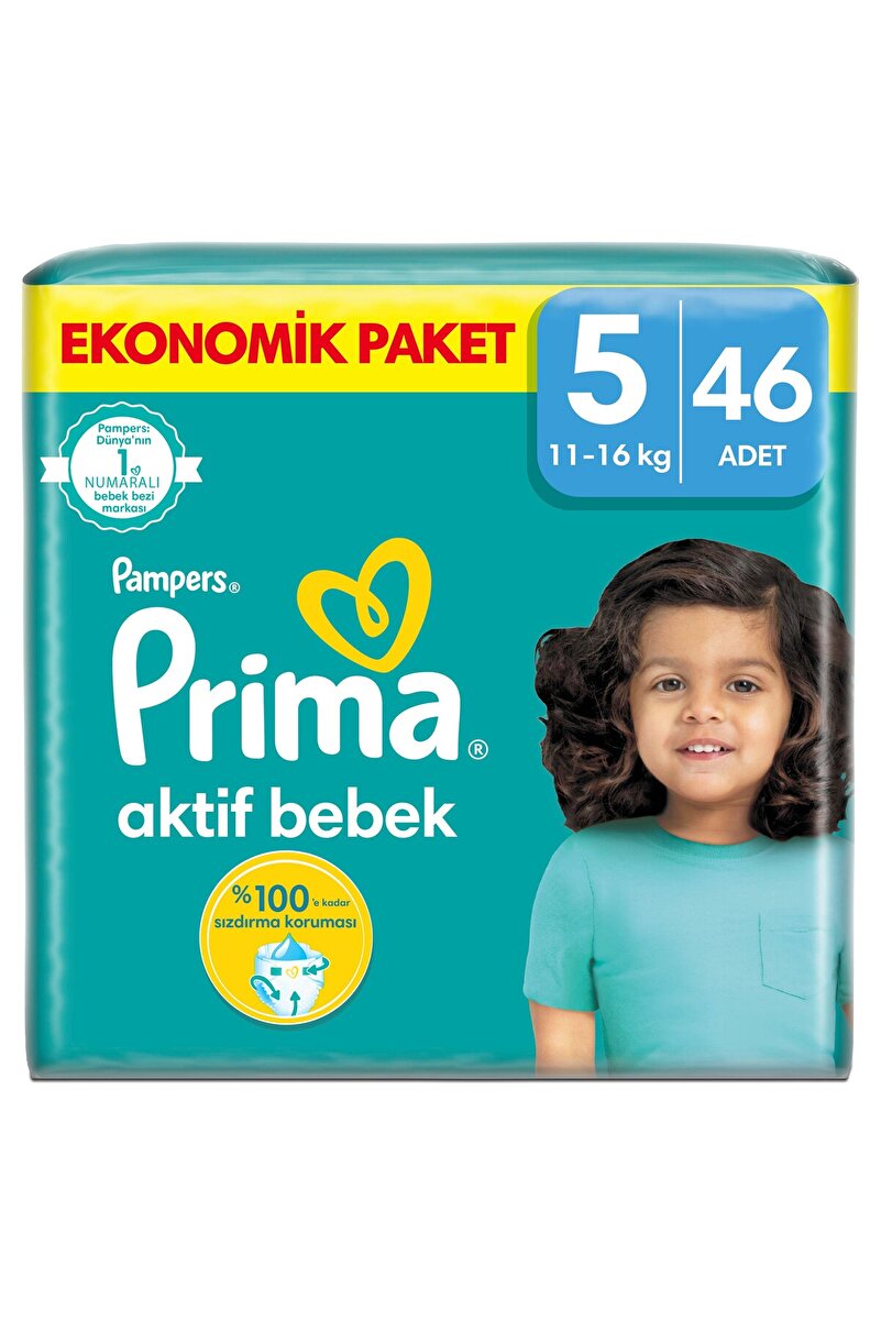 Prima Aktif Bebek 5 Numara 46 adet Bebek Bezi Ekonomik Paket