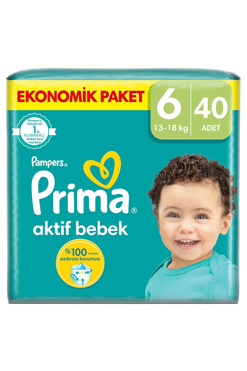 Prima Aktif Bebek 6 Numara 40 adet Bebek Bezi Ekonomik Paket