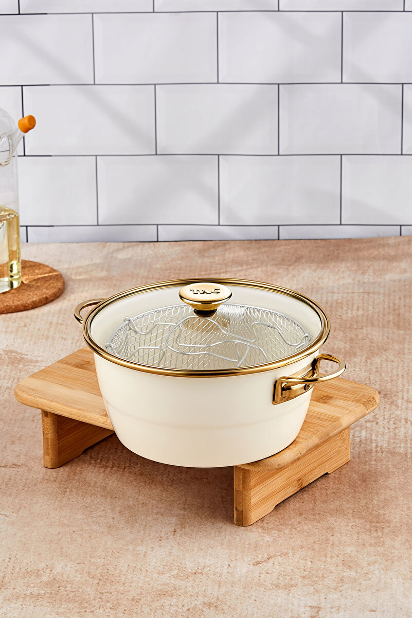 Taç Çıtır Cips Emaye 22 Cm Kızartma Tenceresi 3,5 Litre