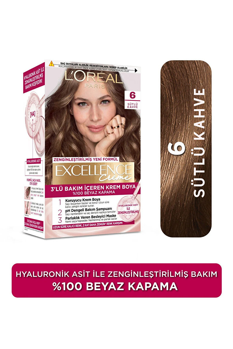 L'Oreal Paris L'oréal Paris Excellence Creme Saç Boyası - 6 Sütlü Kahve