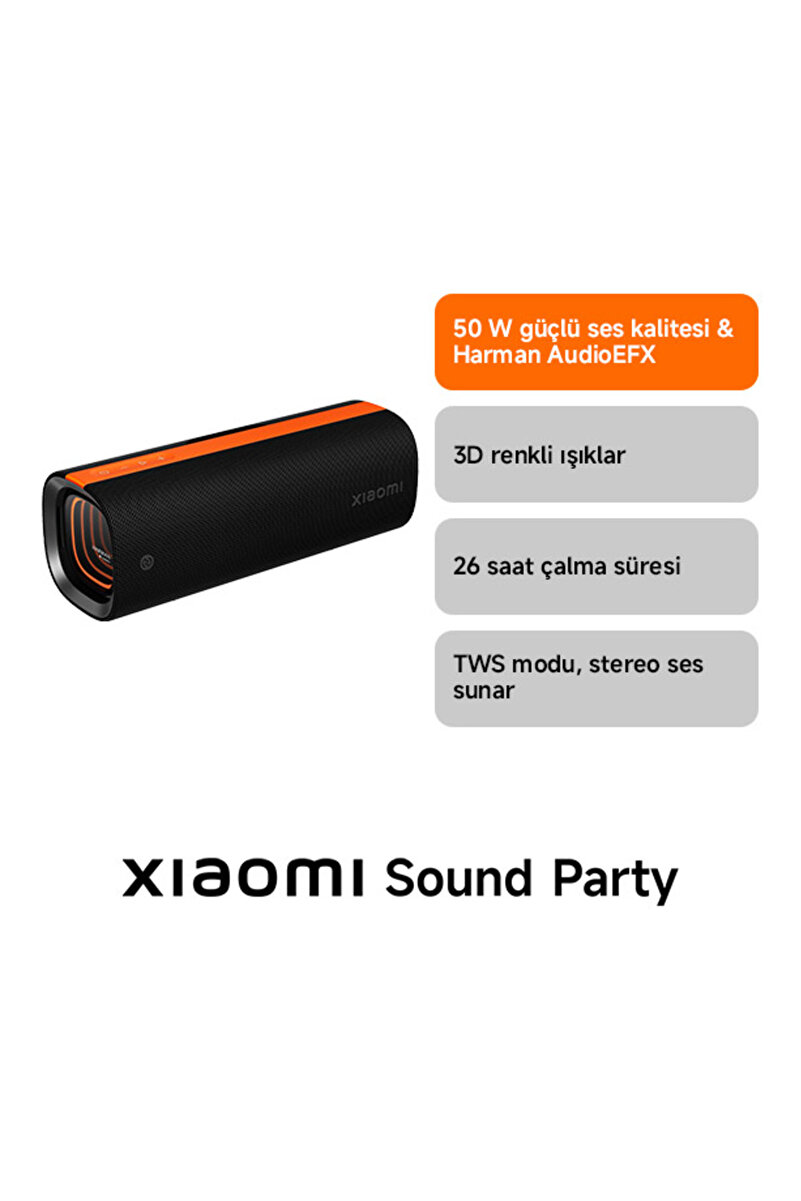 Xiaomi Sound Party Taşınabilir Bluetooth Hoperlör Siyah (Xiaomi Türkiye Garantili)