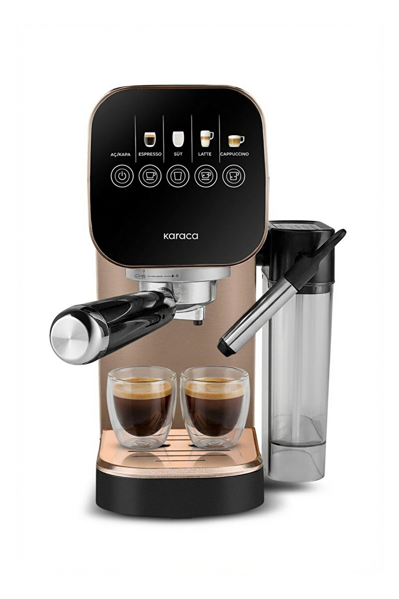 Karaca Mycaffee Barista S20 Entegre Süt Hazneli Otomatik Espresso ve Latte Makinesi Amber
