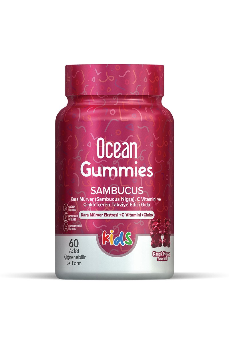 Ocean Gummies Sambucus Kids 60 Adet Çiğnenebilir Jel Form