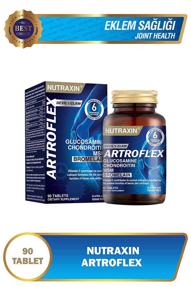 Nutraxin Artroflex 90 Tablet | Glukozamin 1500 mg | Eklem & Kıkırdak Destek Formülü