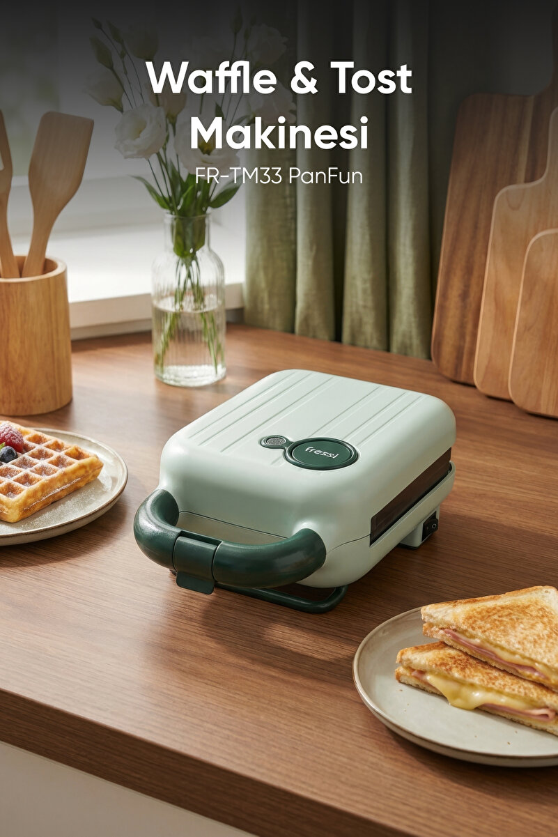 Fressi Tost Ve Waffle Makinesi | Çıkarabilir Yapışmaz Plakalı | 5 Ayrı Plaka | Fr-tm33 Panfun
