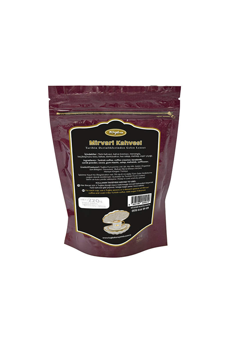 Tuğba Kuruyemiş Mirvari Kahvesi 220 Gr