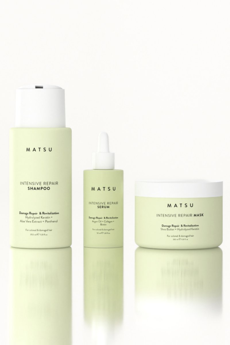 MATSU Intensive Repair 3’lü Set | Şampuan + Maske + Onarıcı Serum