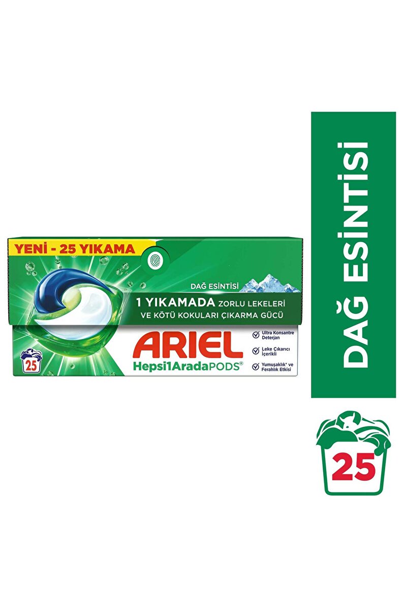 Ariel Hepsi1Arada PODS® Kapsül Çamaşır Deterjanı Beyazlar ve Renkliler 25 Yıkama
