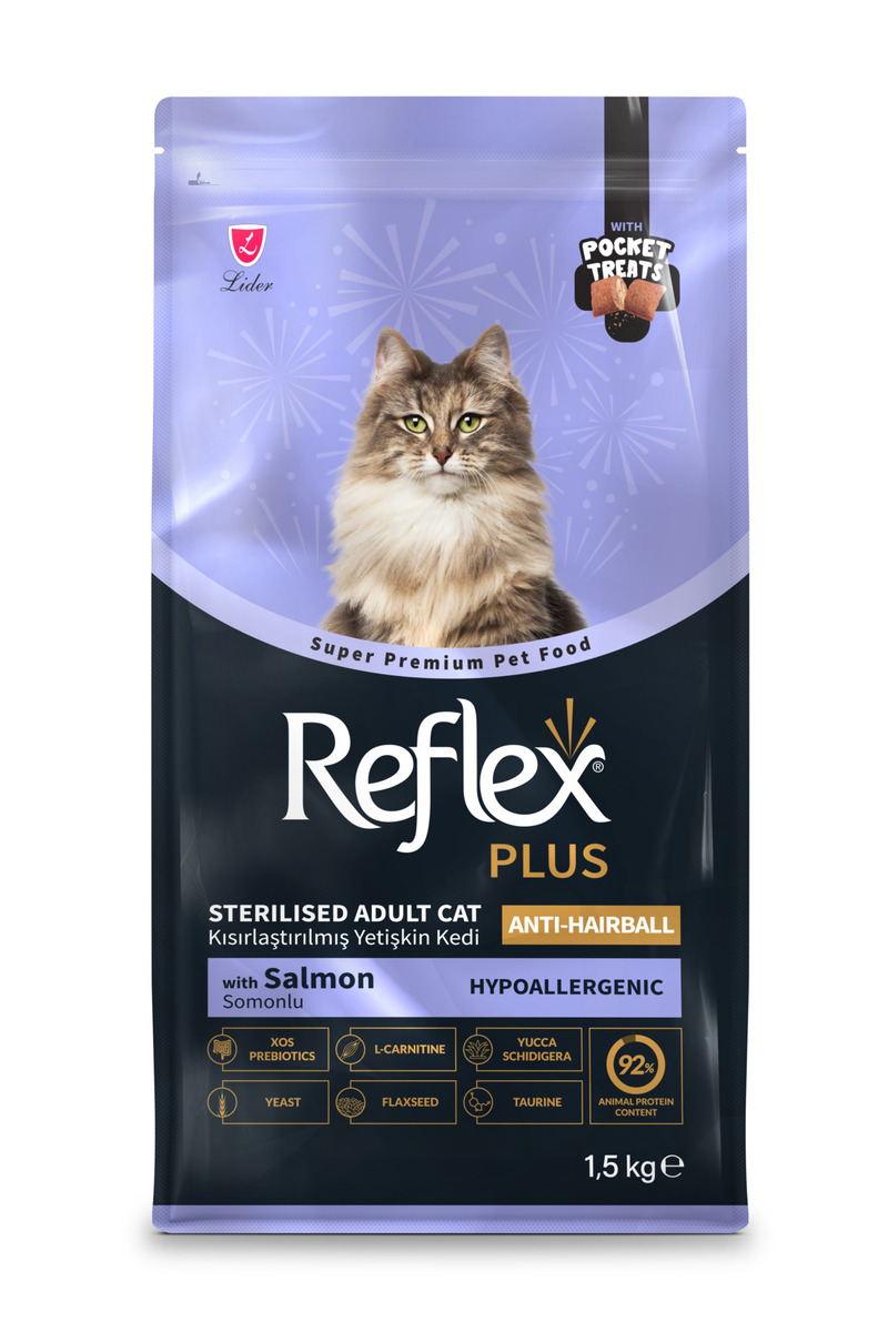Reflex Plus Pocket Treats İlaveli Kısırlaştırılmış Anti-Hairball Kedi Maması 1,5 kg