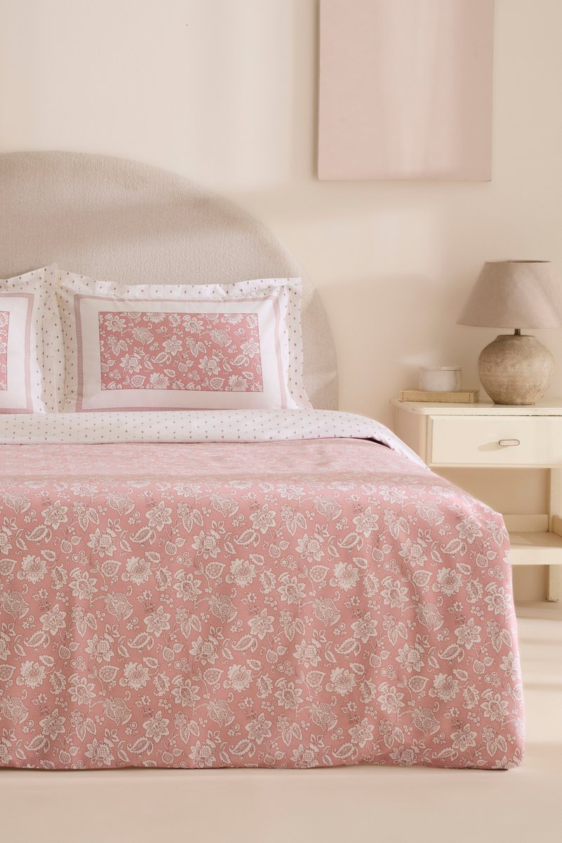 Karaca Home Celerina Pembe %100 Pamuk Çift Kişilik Fitted Nevresim Takımı