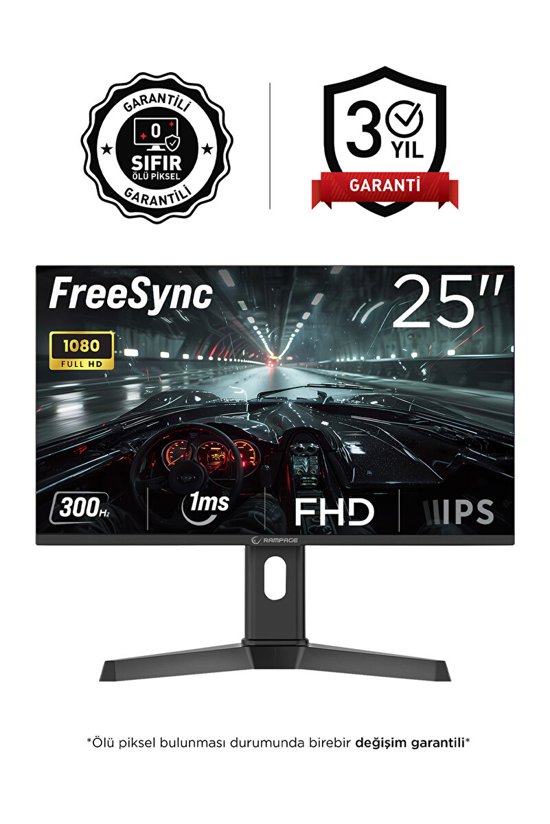 Rampage Rage RG25R300 25'' 300Hz 1ms FAST IPS RGB Freesync FHD PC Flat Oyuncu Monitörü