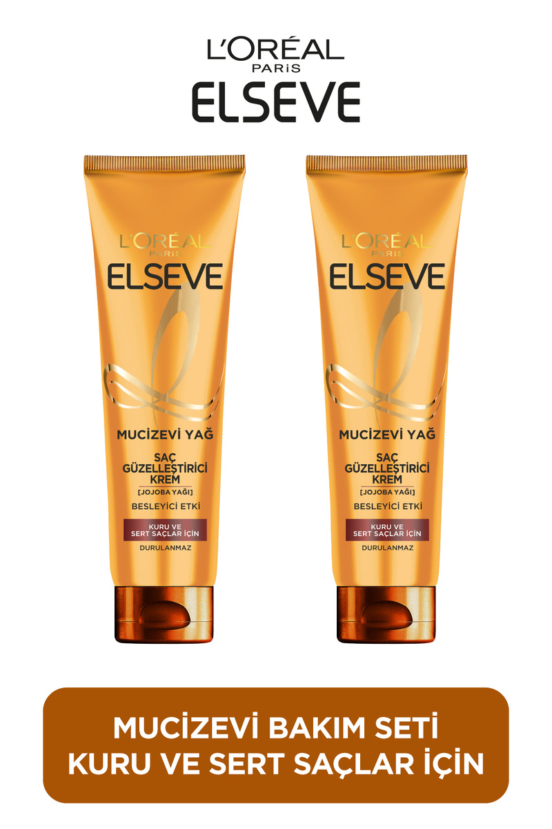 ELSEVE 2'li Mucizevi Yağ Besleyen & Şekillendiren Saç Güzelleştirici Krem 150 ML Kuru ve Sert Saçlar