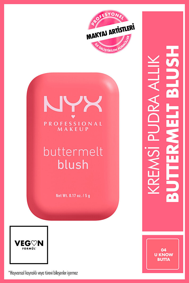 NYX Professional Makeup Buttermelt Blush 12 Saate Kadar Kalıcı Kremsi Pudra Allık - 04 U Know Butta