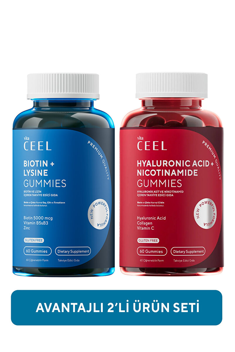 VitaCeel 2'li Cilt ve Saç & Tırnak Gummy Çiğnenebilir Vitamin