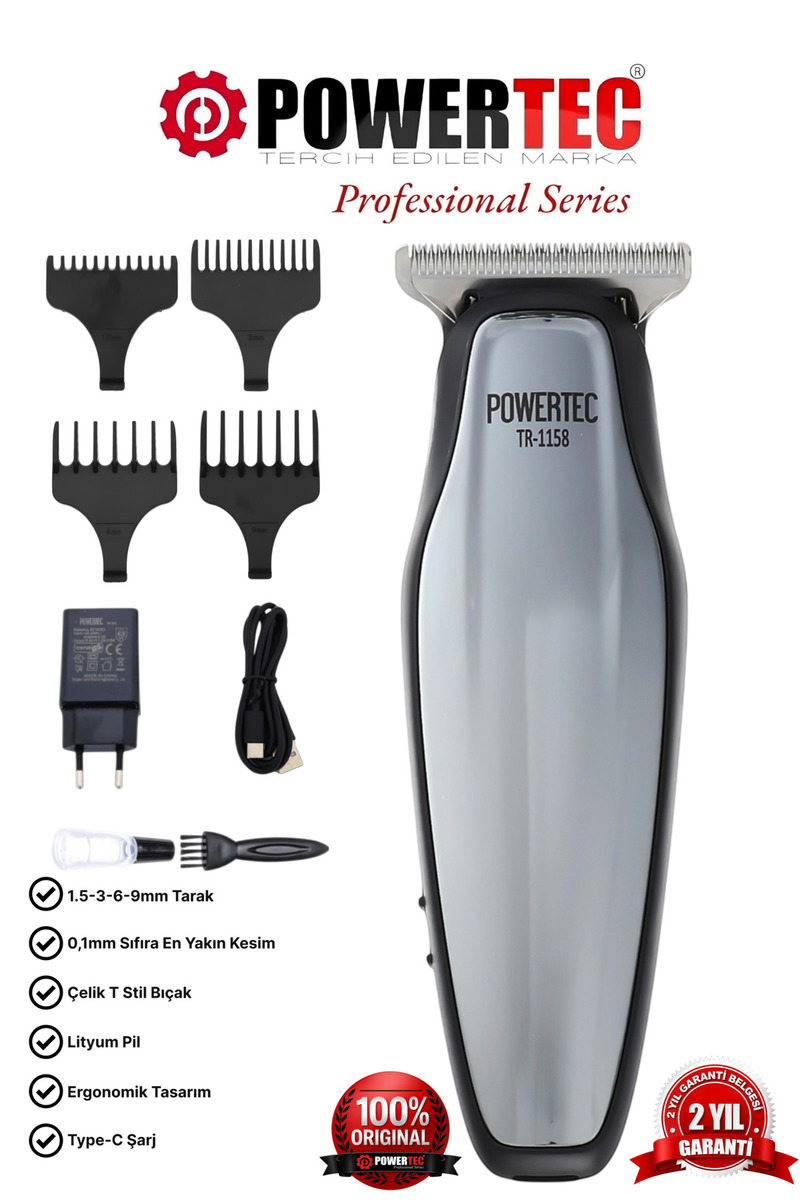 POWERTEC TR-1158 Saç Sakal Tıraş Makinesi