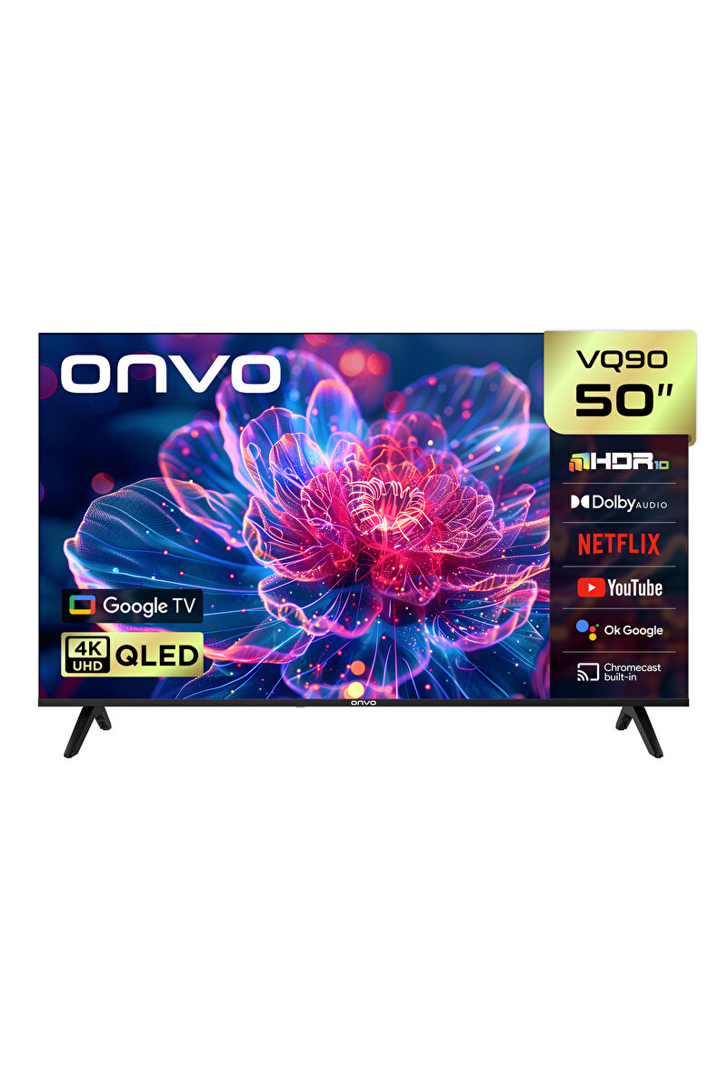 ONVO 50VQ90F3UA 127 Ekran Uydu Alıcılı 4K Ultra HD Google Smart QLED TV