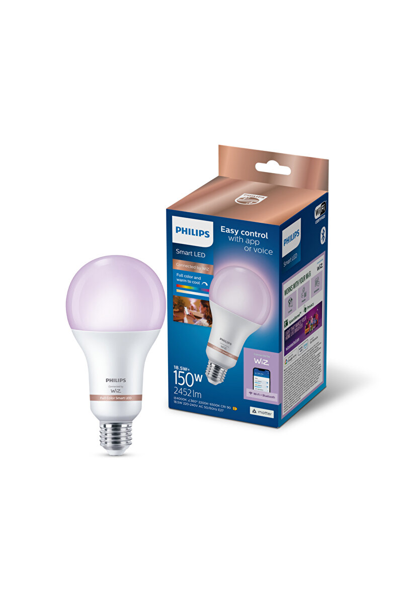 Philips Smart Lighting LED Ampul A80 E27 150W Eşdeğer RGB - Google Home, Alexa, HomeKit ve Matter uyumlu