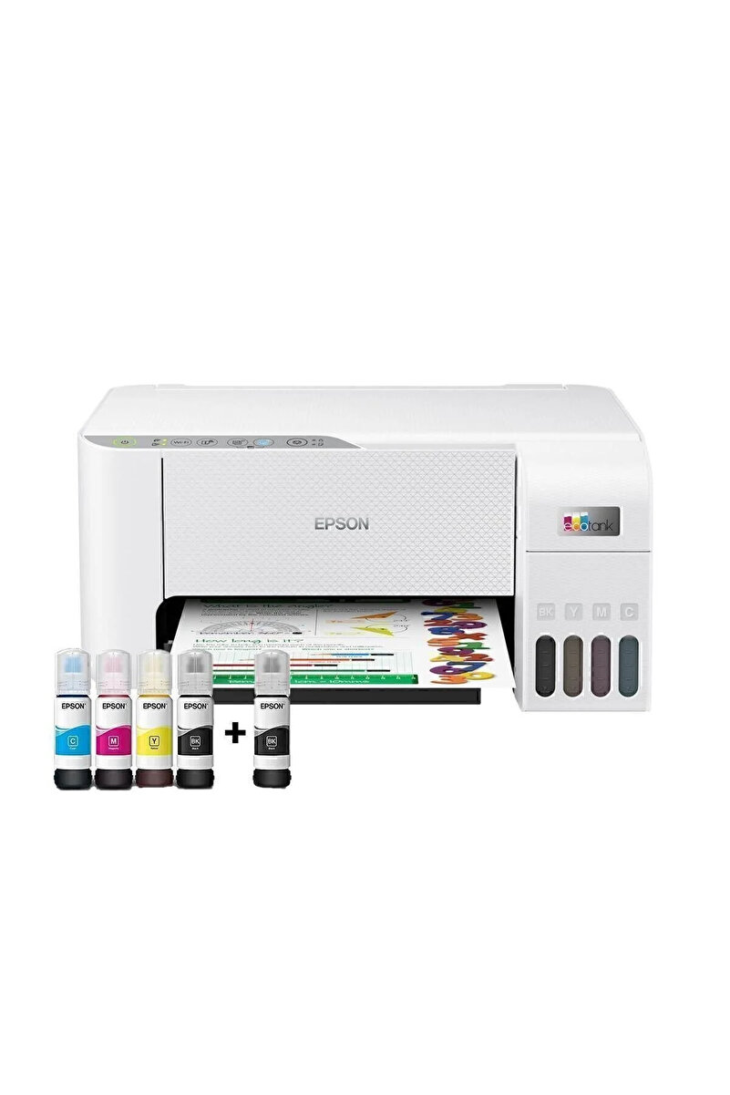 EPSON Ecotank L3256 Renkli Yazıcı Baskı-tarama-kopya (USB,WİFİ) Mürekkep Seti