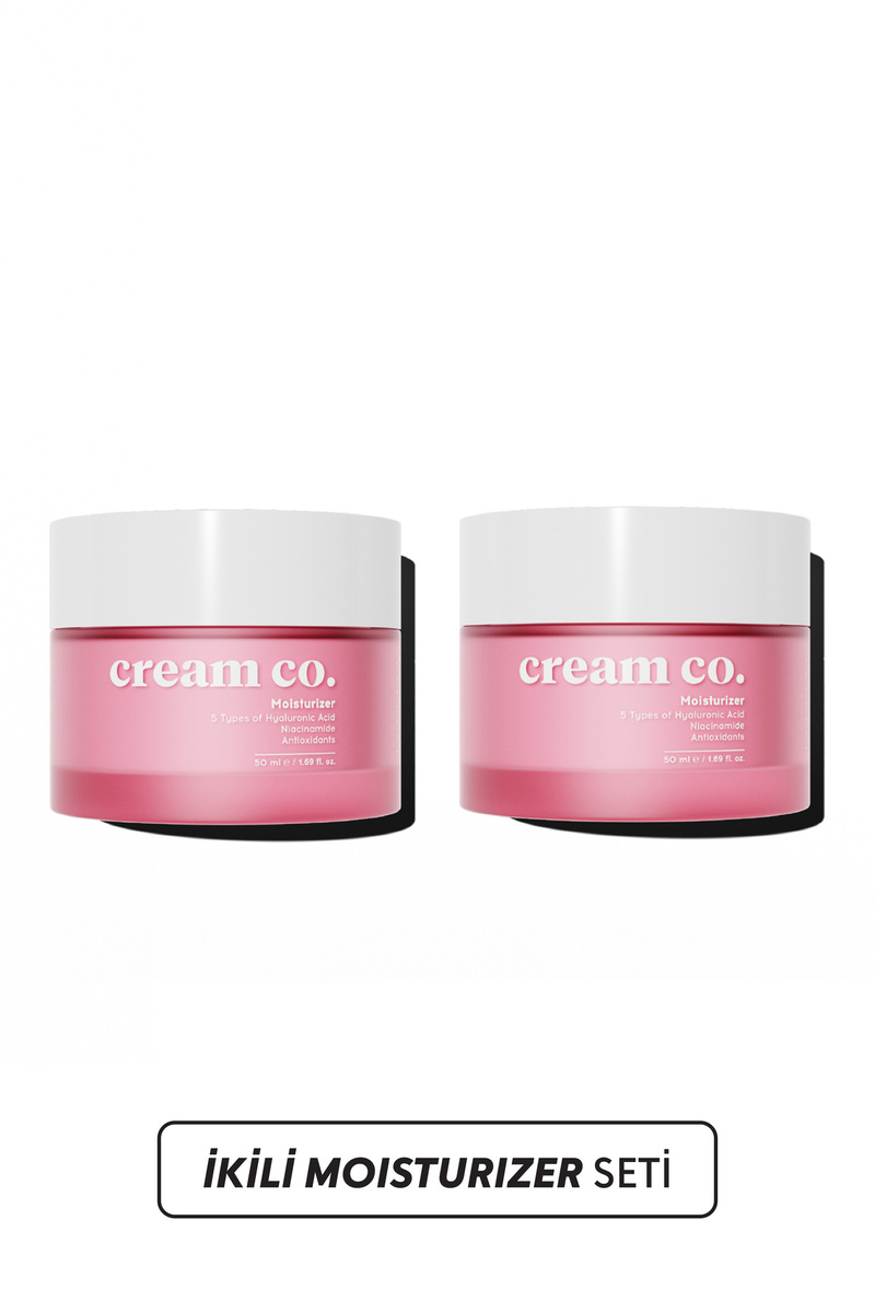 Cream Co. İkili Moisturizer Canlandırıcı Cilt Tonu Eşitleyici Aydınlatıcı Su Bazlı Nemlendirici Yüz Kremi Seti