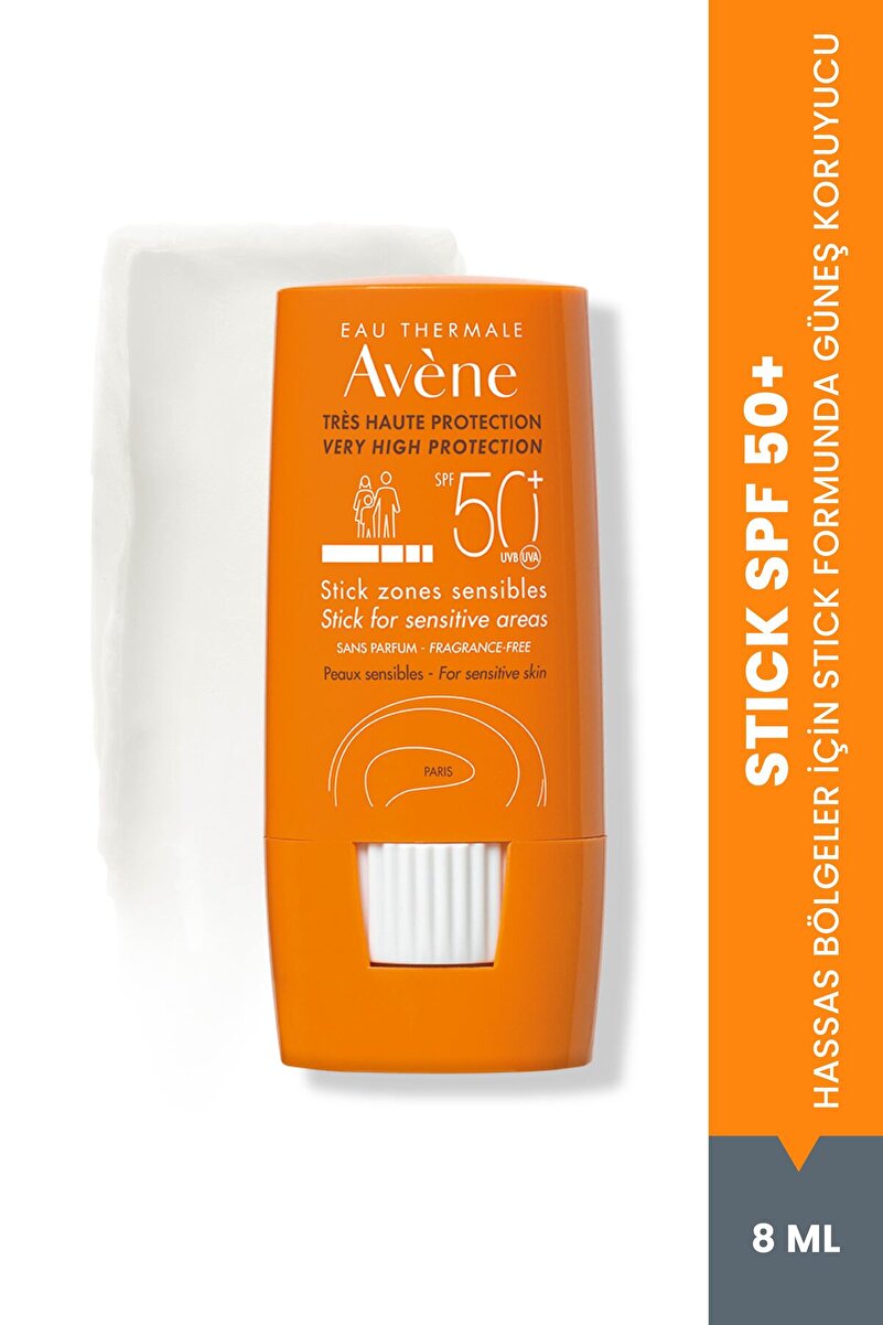 Avene Stick Güneş Kremi SPF 50+ Hassas Bölgeler için Yüksek Koruma Sağlayan Güneş Koruyucu 8 gr
