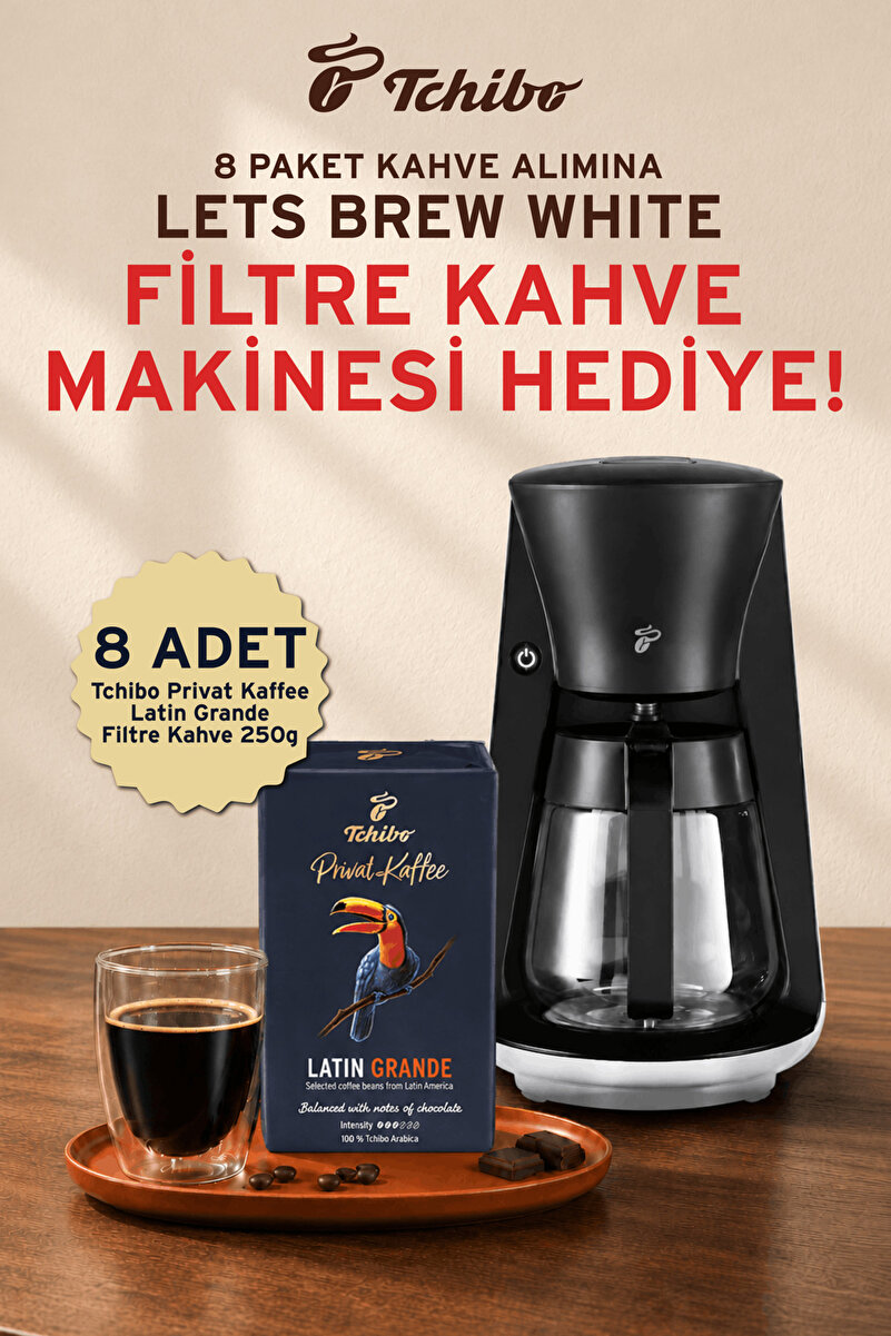 Tchibo Privat Latin Grande 8x250 & Filtre Kahve Makinesi »let's Brew«, Beyaz