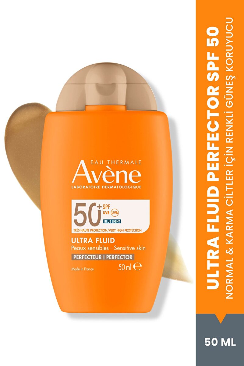 Avene Ultra Fluid Perfector SPF50+ Ton Eşitleyici Renkli Güneş Kremi Normal ve Karma Ciltler İçin 50 ml