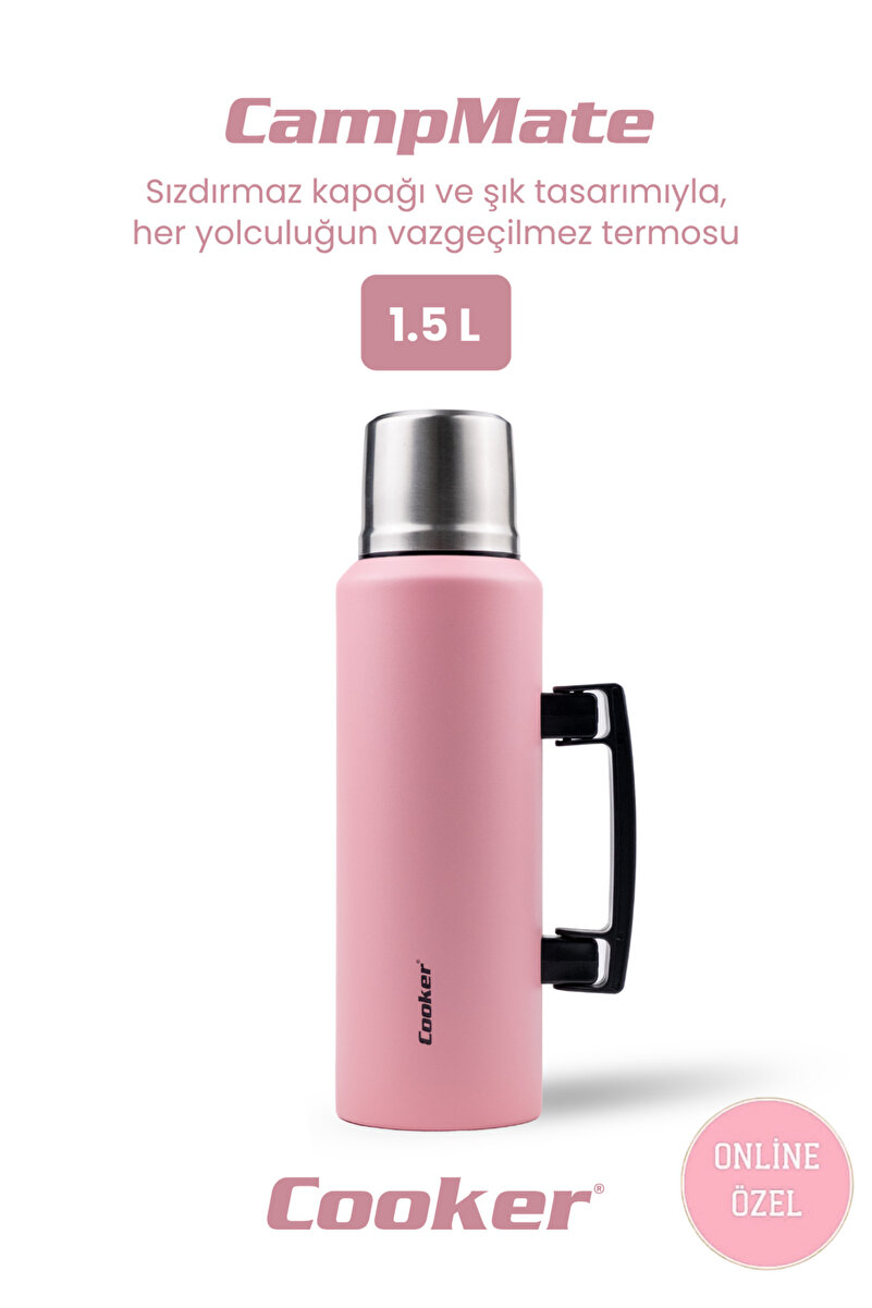 Cooker CampMate 1.5 L Paslanmaz Çelik Termos Pembe CKR2085
