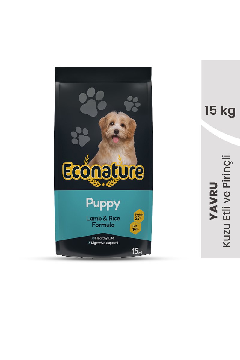 Econature Plus Yavru Kuru Köpek Maması (Puppy) - Kuzu Etli - 15 Kg
