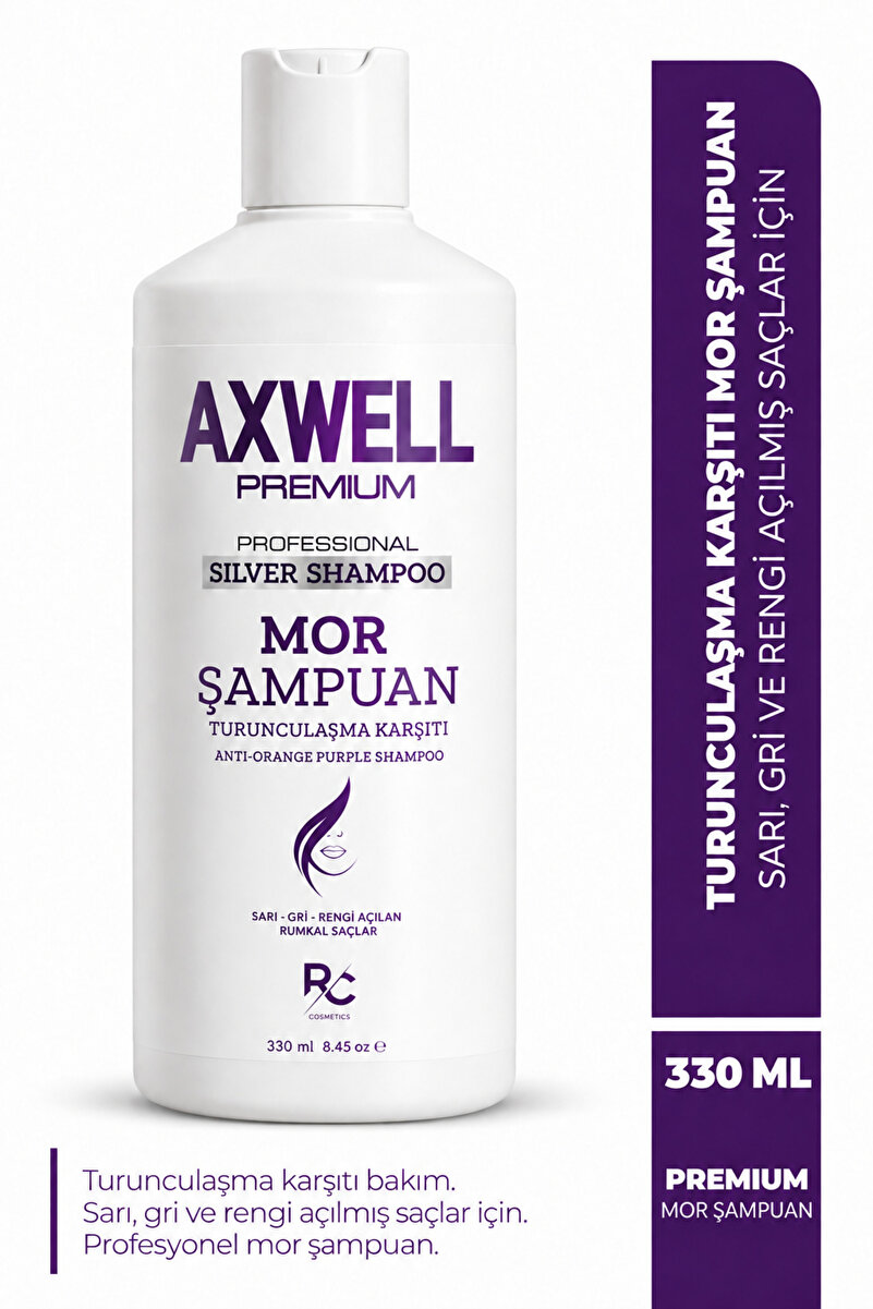 AXWELL PREMIUM Professionel Silver Shampoo (TURUNCULAŞMA KARŞITI MOR ŞAMPUAN) 330ml