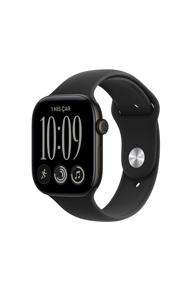 Apple Watch Series 12 GPS + Cellular 42mm Siyah Alüminyum Kasa ve Siyah Spor Kordon - S/M